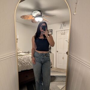 Agolde Women's Classic Blue Straight Leg Jeans